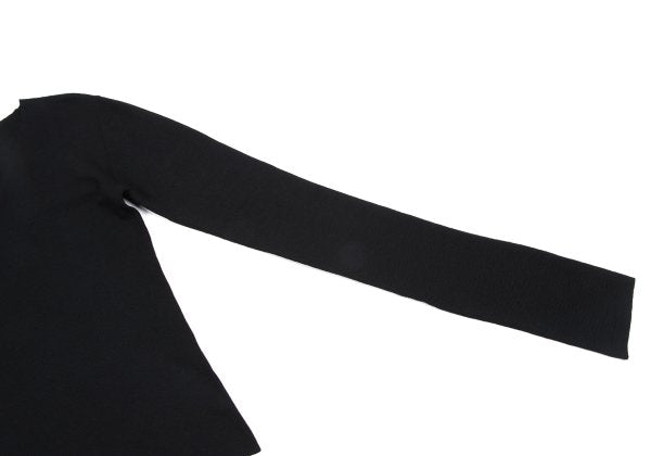 Y's U U-Neck Knit Top Black Size 3