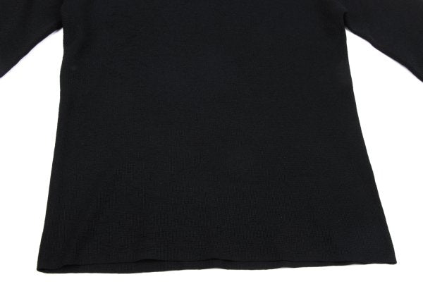 Y's U U-Neck Knit Top Black Size 3
