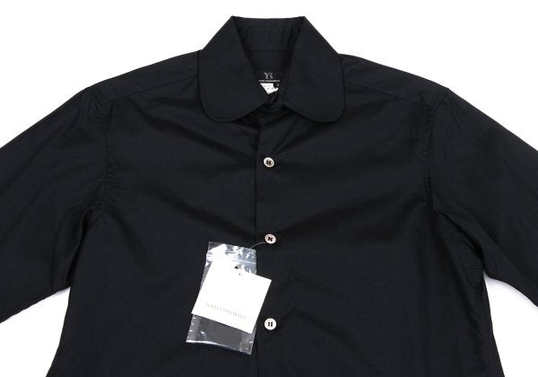 Y's Navy Cotton Round Collar Button-Up Shirt Size 3