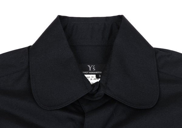 Y's Navy Cotton Round Collar Button-Up Shirt Size 3
