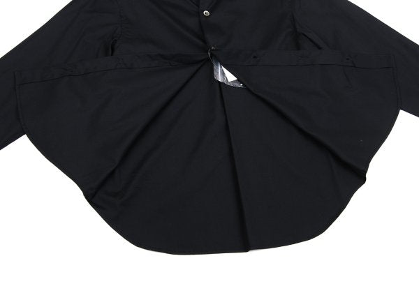 Y's Navy Cotton Round Collar Button-Up Shirt Size 3