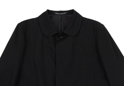 Y's Black Summer Wool Fly-Front Round Collar Jacket Size 3
