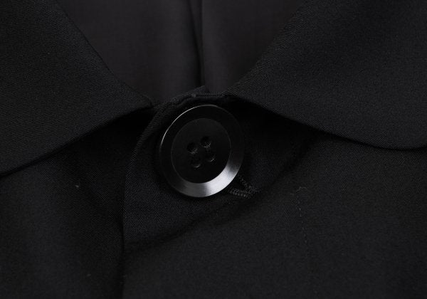 Y's Black Summer Wool Fly-Front Round Collar Jacket Size 3