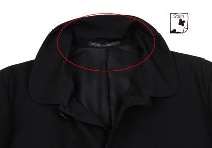 Y's Black Summer Wool Fly-Front Round Collar Jacket Size 3
