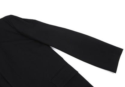Y's Black Summer Wool Fly-Front Round Collar Jacket Size 3