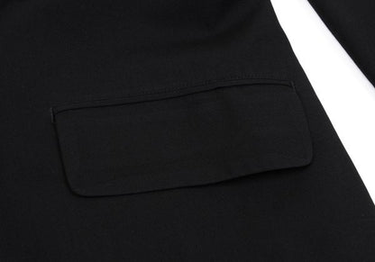 Y's Black Summer Wool Fly-Front Round Collar Jacket Size 3