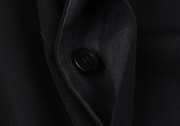 Y's Black Summer Wool Fly-Front Round Collar Jacket Size 3