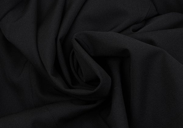 Y's Black Summer Wool Fly-Front Round Collar Jacket Size 3