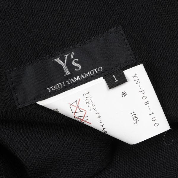 Y's Black Wool Gabardine Tapered Pants Size 1