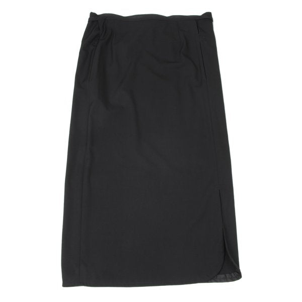 Y's Wool Gabardine Asymmetric Waist Cord Skirt Black Size 3