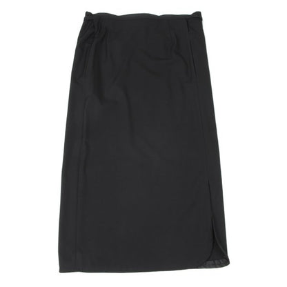 Y's Wool Gabardine Asymmetric Waist Cord Skirt Black Size 3