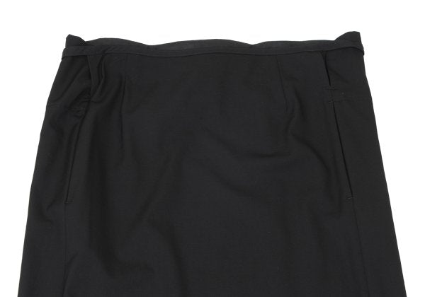 Y's Wool Gabardine Asymmetric Waist Cord Skirt Black Size 3