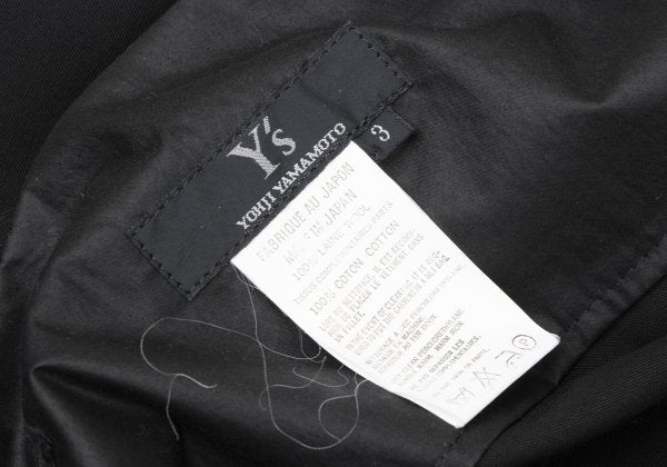 Y's Wool Gabardine Asymmetric Waist Cord Skirt Black Size 3