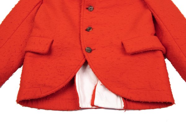 COMME des GARCONS Pilling Felt 4-Button Jacket Red Size SS