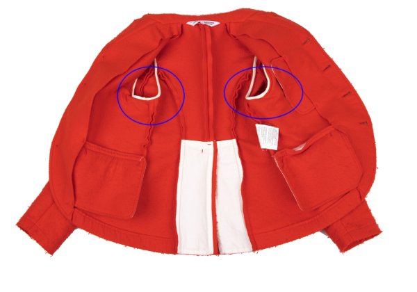 COMME des GARCONS Pilling Felt 4-Button Jacket Red Size SS