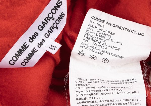 COMME des GARCONS Pilling Felt 4-Button Jacket Red Size SS