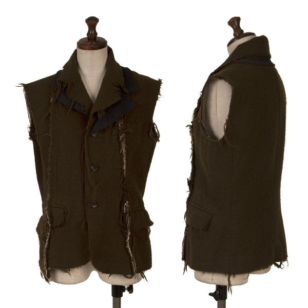 COMME des GARCONS Tricot Wool Felted Raw Jacket Green Size S