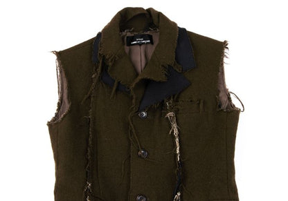 COMME des GARCONS Tricot Wool Felted Raw Jacket Green Size S