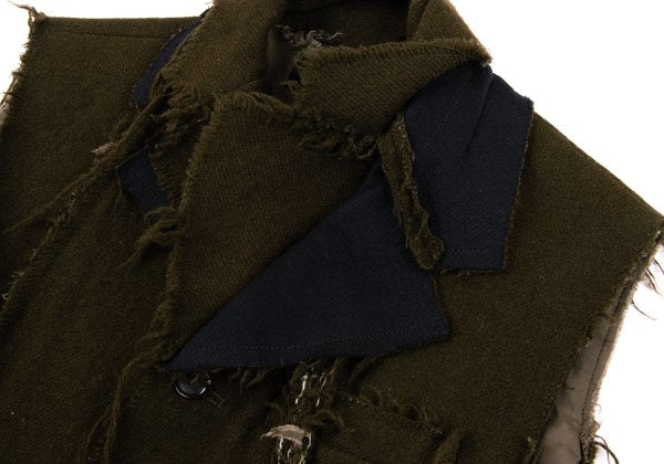 COMME des GARCONS Tricot Wool Felted Raw Jacket Green Size S