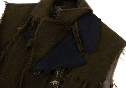 COMME des GARCONS Tricot Wool Felted Raw Jacket Green Size S