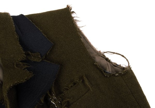 COMME des GARCONS Tricot Wool Felted Raw Jacket Green Size S