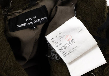COMME des GARCONS Tricot Wool Felted Raw Jacket Green Size S