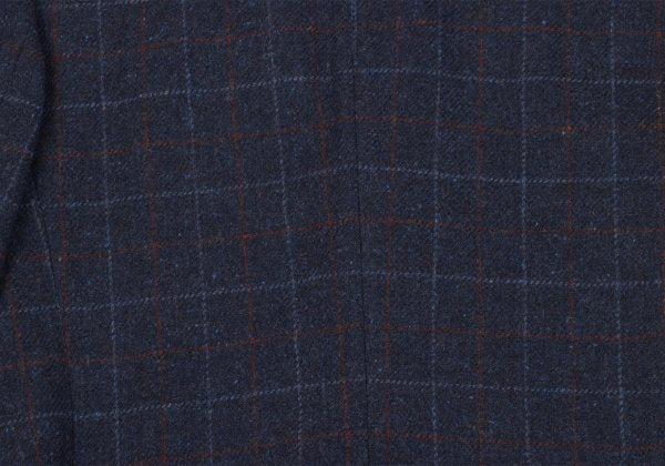 Papas Bottoli Wool Check 2-Button Jacket Blue Size M