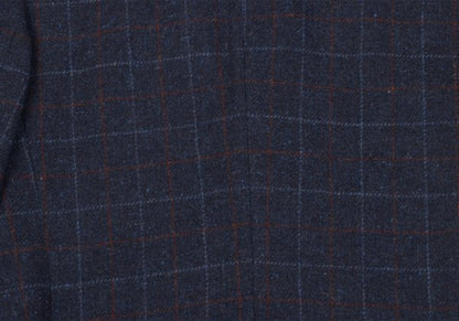 Papas Bottoli Wool Check 2-Button Jacket Blue Size M