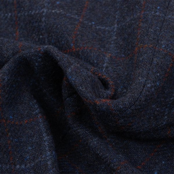 Papas Bottoli Wool Check 2-Button Jacket Blue Size M