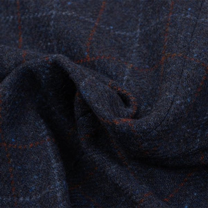 Papas Bottoli Wool Check 2-Button Jacket Blue Size M