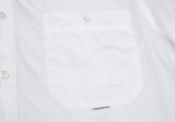 Papas ISLAND Hat Embroidered Cotton Shirt White Size 48M