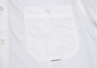 Papas ISLAND Hat Embroidered Cotton Shirt White Size 48M