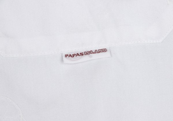 Papas ISLAND Hat Embroidered Cotton Shirt White Size 48M