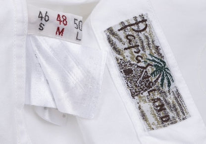 Papas ISLAND Hat Embroidered Cotton Shirt White Size 48M