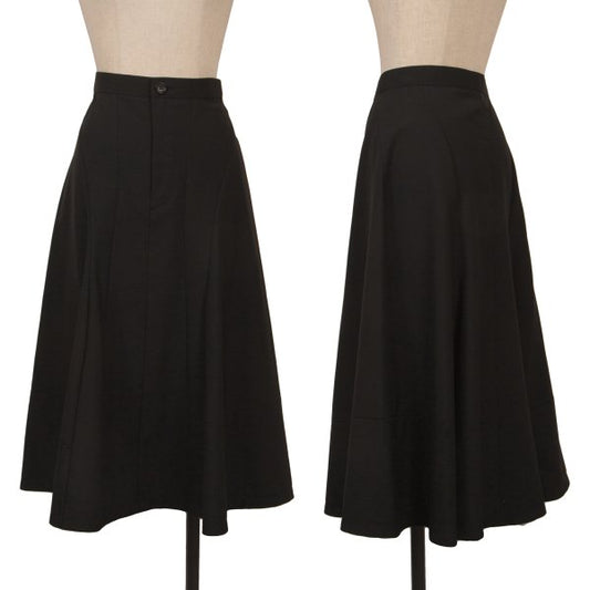 COMME des GARCONS Curved Panel Wool Flare Skirt Black Size S