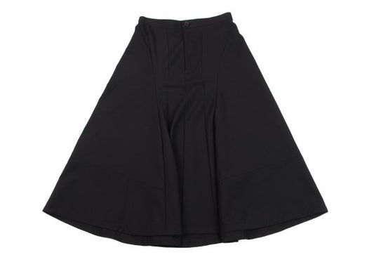 COMME des GARCONS Curved Panel Wool Flare Skirt Black Size S