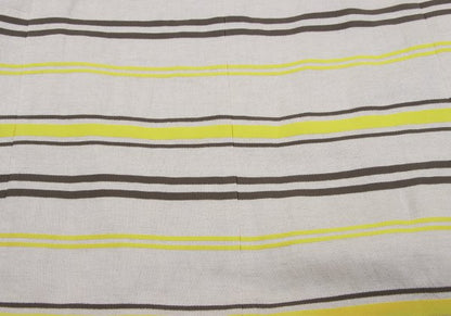 Leilian Stripe Jacquard Short Sleeve Tunic Ecru Blouse Size 7
