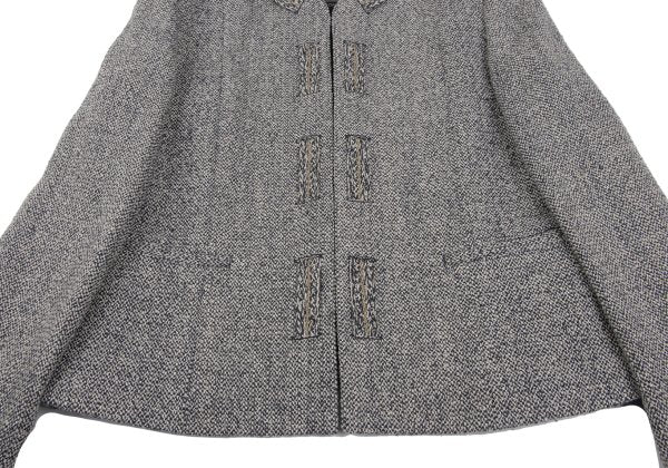 Mademoiselle NON NON Linen Silk Jacket Blue/Cream Size 38M