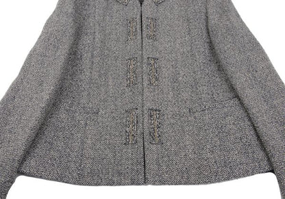 Mademoiselle NON NON Linen Silk Jacket Blue/Cream Size 38M