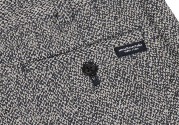 Mademoiselle NON NON Linen Silk Tweed Pants Navy Size 38M