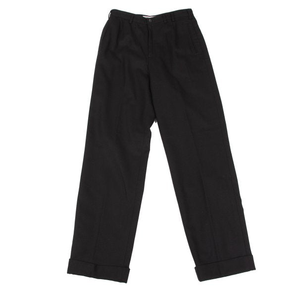 Mademoiselle NON NON Wool Double Cuff Pants Black Size 38M