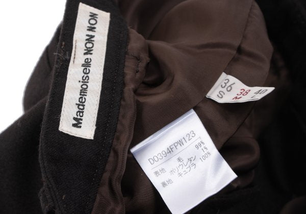 Mademoiselle NON NON Wool Double Cuff Pants Black Size 38M