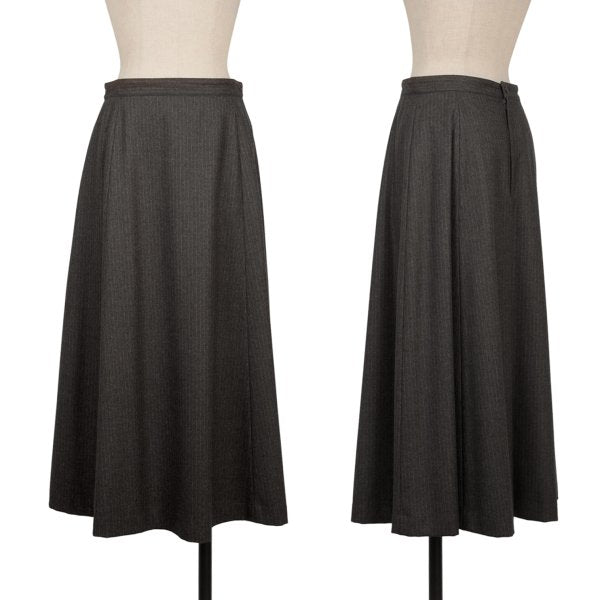 Mademoiselle NON NON Charcoal Pinstripe Wool Skirt Size 42LL