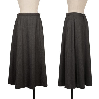 Mademoiselle NON NON Charcoal Pinstripe Wool Skirt Size 42LL