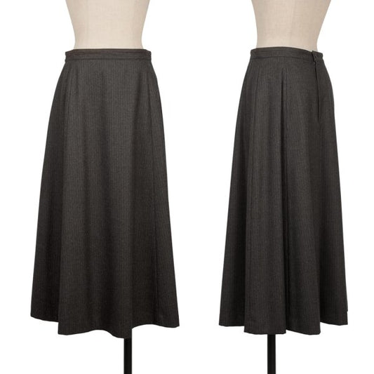 Mademoiselle NON NON Charcoal Pinstripe Wool Skirt Size 42LL