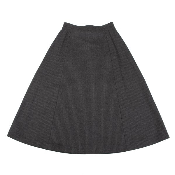 Mademoiselle NON NON Charcoal Pinstripe Wool Skirt Size 42LL
