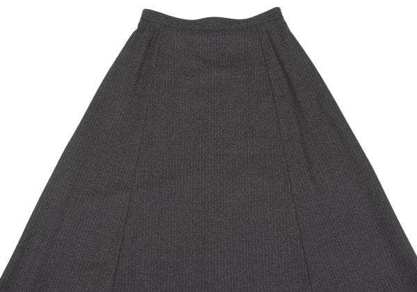 Mademoiselle NON NON Charcoal Pinstripe Wool Skirt Size 42LL