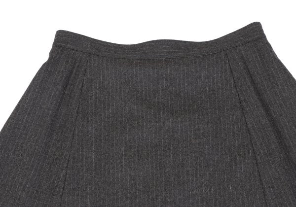 Mademoiselle NON NON Charcoal Pinstripe Wool Skirt Size 42LL