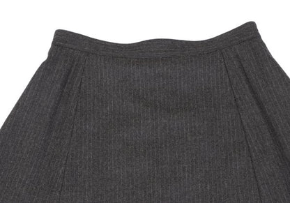 Mademoiselle NON NON Charcoal Pinstripe Wool Skirt Size 42LL