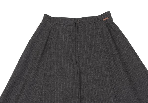 Mademoiselle NON NON Charcoal Pinstripe Wool Skirt Size 42LL